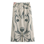 Princess Poodle Print Cotton Front Slit Maxi Skirt