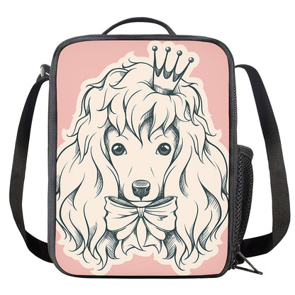 Princess Poodle Print Crossbody Lunch Bag