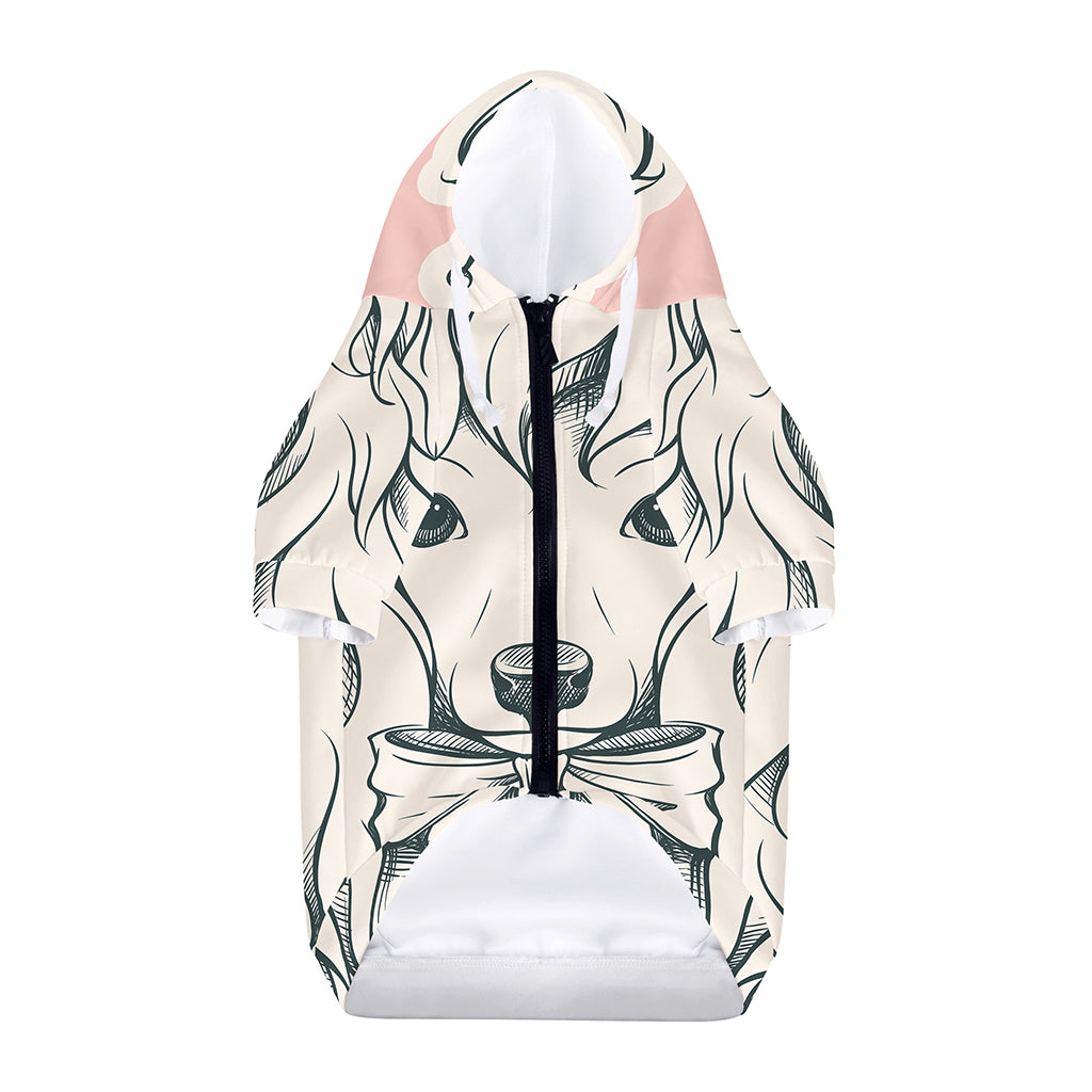 Princess Poodle Print Dog Zip Up Hoodie