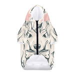 Princess Poodle Print Dog Zip Up Hoodie