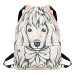 Princess Poodle Print Drawstring Backpack