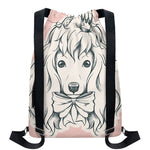 Princess Poodle Print Drawstring Backpack