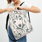Princess Poodle Print Drawstring Backpack