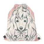 Princess Poodle Print Drawstring Bag