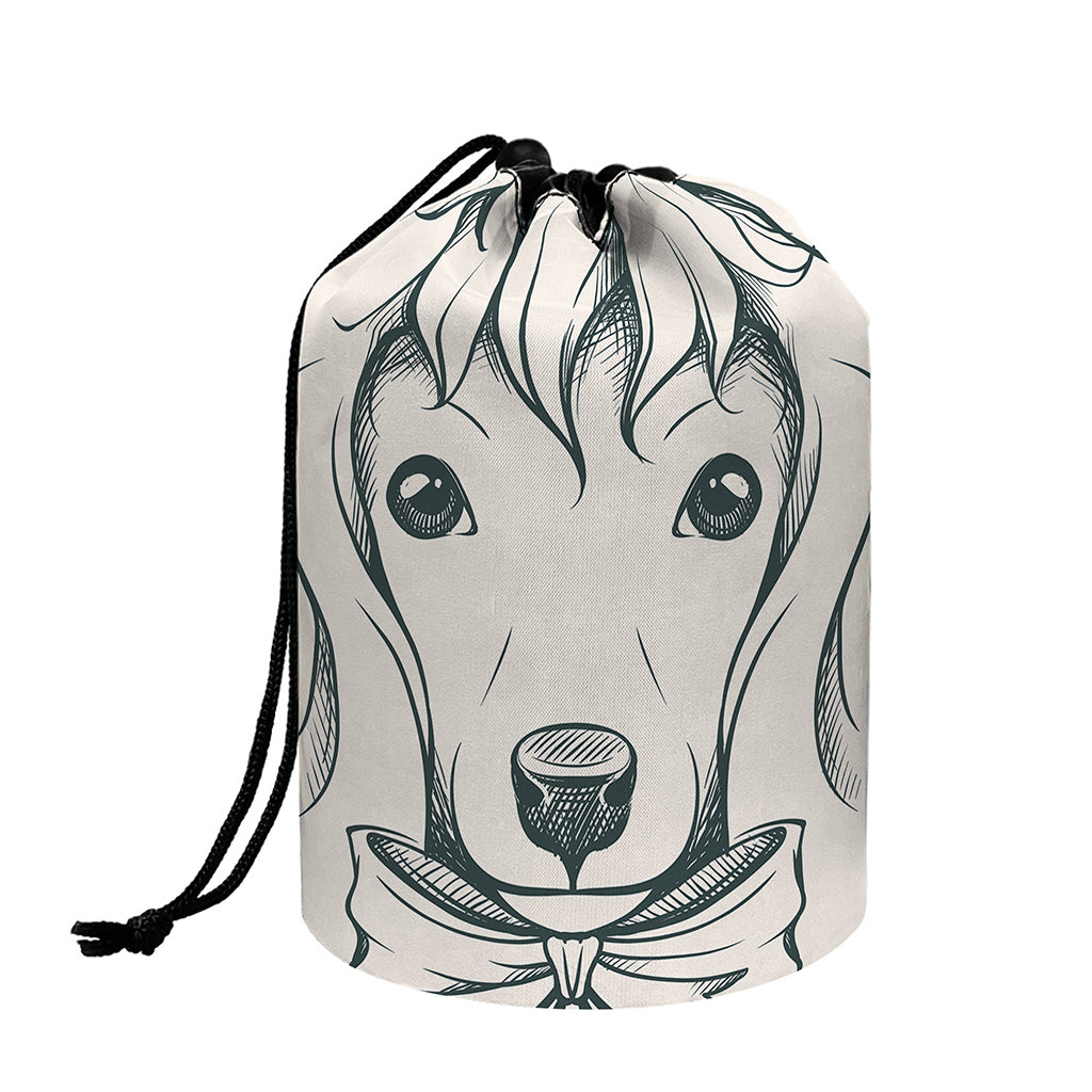 Princess Poodle Print Drawstring Makeup Bag