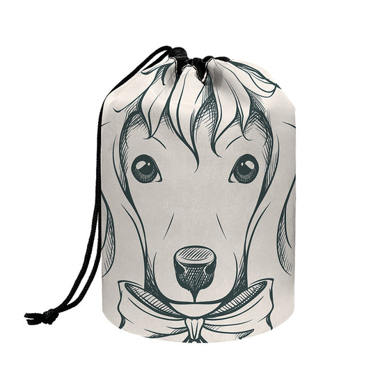 Princess Poodle Print Drawstring Makeup Bag