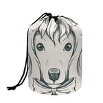 Princess Poodle Print Drawstring Makeup Bag