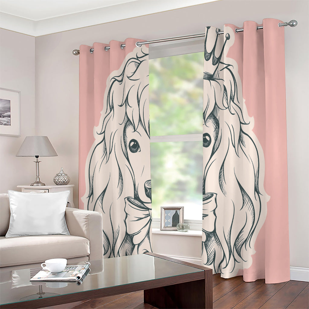 Princess Poodle Print Extra Wide Grommet Curtains