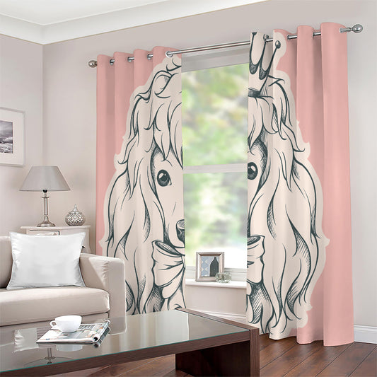 Princess Poodle Print Extra Wide Grommet Curtains