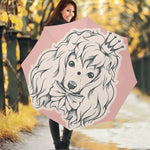 Princess Poodle Print Foldable Umbrella