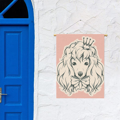 Princess Poodle Print Garden Flag