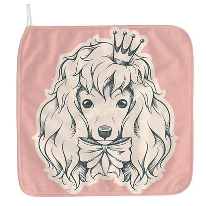 Princess Poodle Print Hand Towel