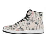 Princess Poodle Print High Top Leather Sneakers
