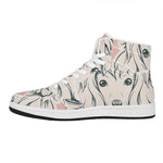 Princess Poodle Print High Top Leather Sneakers