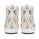 Princess Poodle Print High Top Leather Sneakers