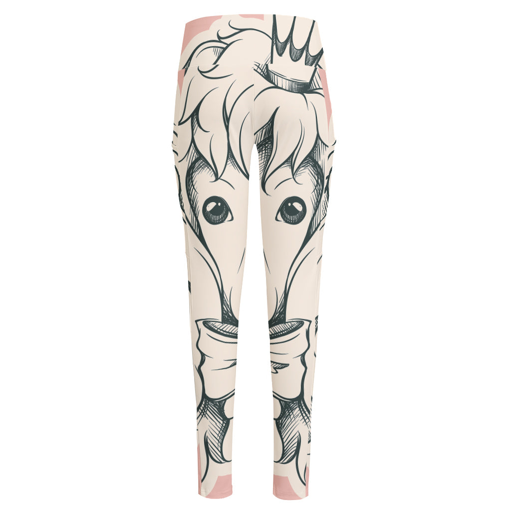 Princess Poodle Print High-Waisted Pocket Leggings