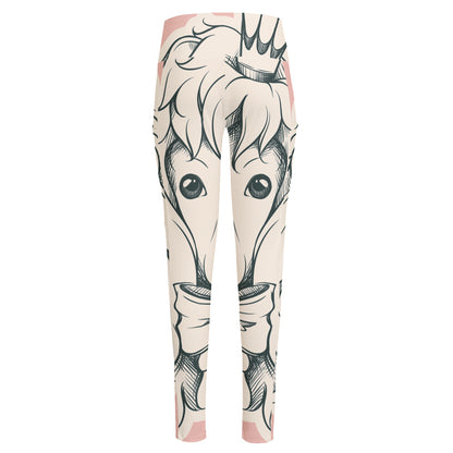 Princess Poodle Print High-Waisted Pocket Leggings