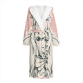 Princess Poodle Print Hooded Bathrobe