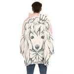 Princess Poodle Print Hoodie Blanket