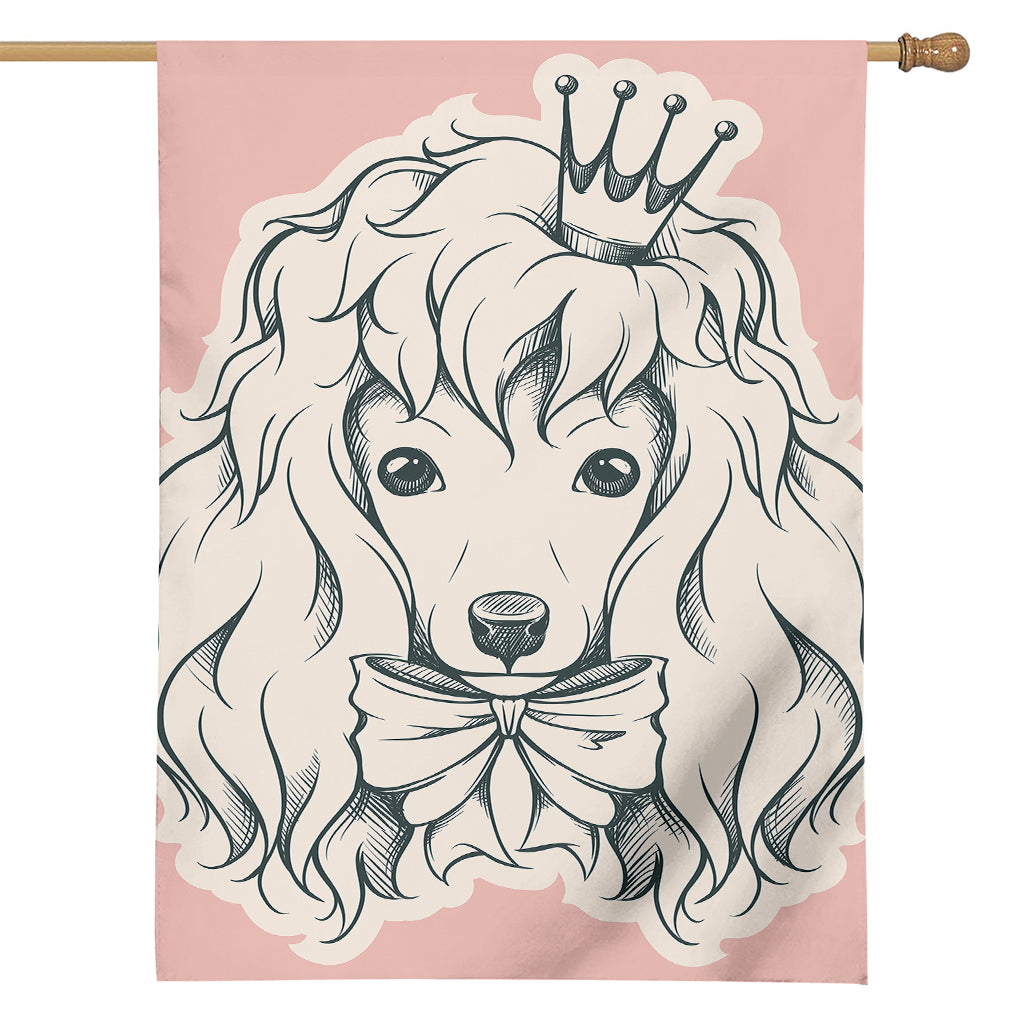 Princess Poodle Print House Flag