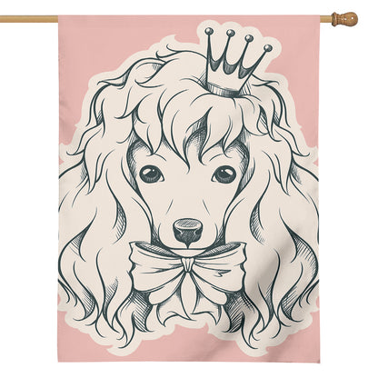 Princess Poodle Print House Flag