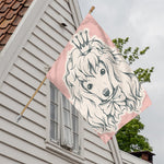 Princess Poodle Print House Flag