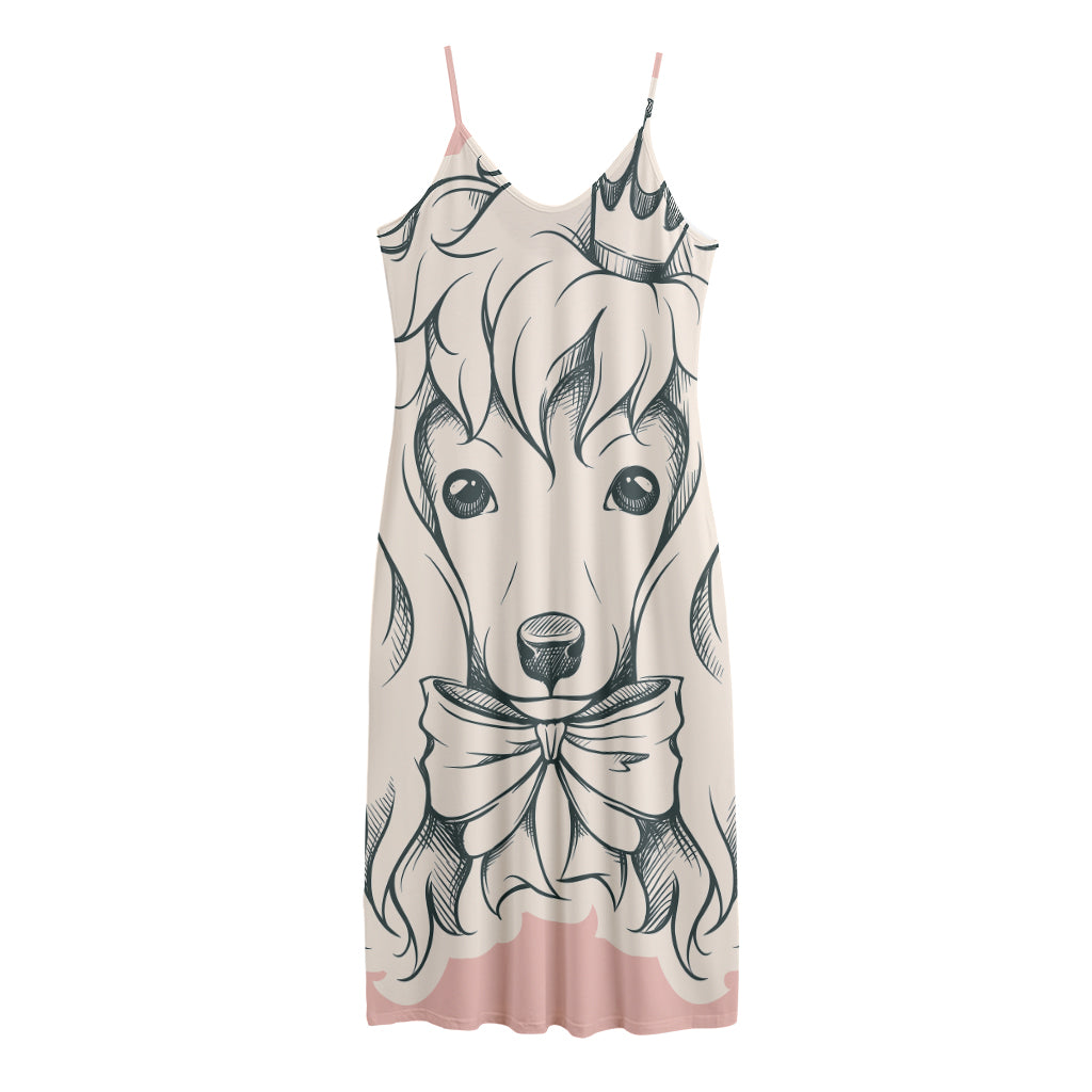 Princess Poodle Print Jersey Midi Cami Dress