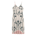 Princess Poodle Print Jersey Midi Cami Dress