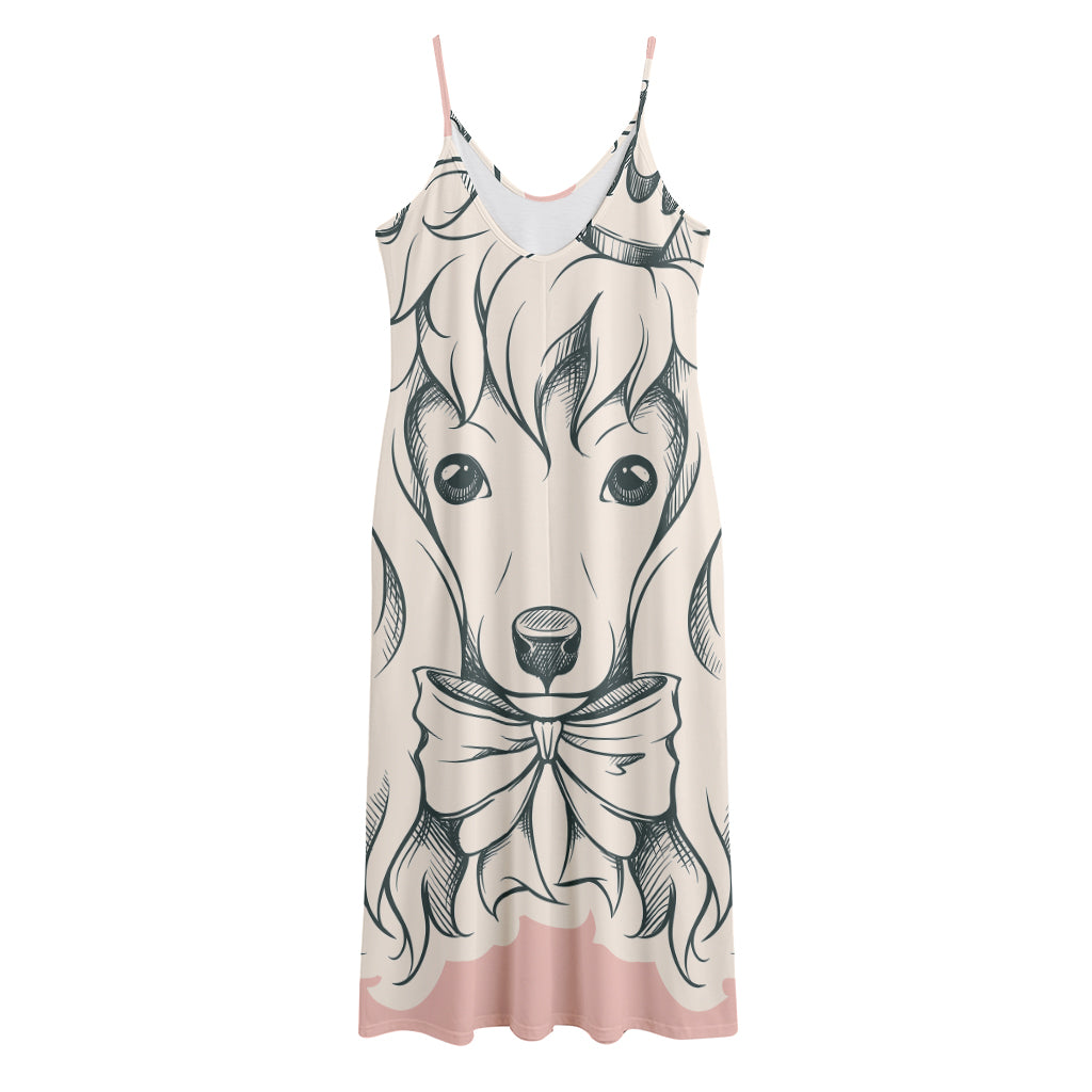 Princess Poodle Print Jersey Midi Cami Dress