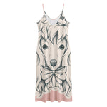 Princess Poodle Print Jersey Midi Cami Dress