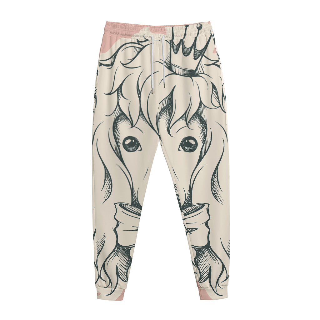 Princess Poodle Print Jogger Pants