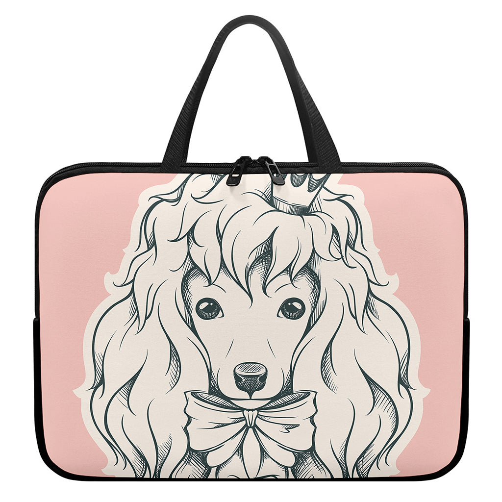 Princess Poodle Print Laptop Sleeve With Handle