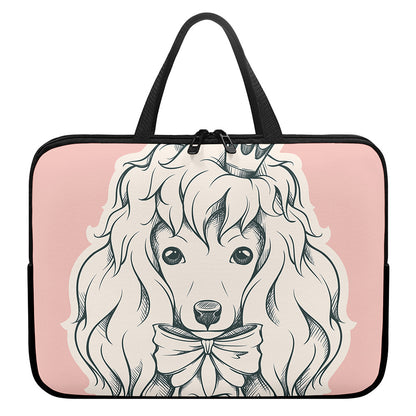 Princess Poodle Print Laptop Sleeve With Handle