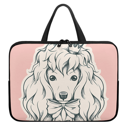 Princess Poodle Print Laptop Sleeve With Handle