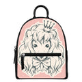 Princess Poodle Print Leather Backpack
