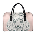 Princess Poodle Print Leather Duffel Bag
