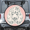 Princess Poodle Print Leather Spare Tire Cover
