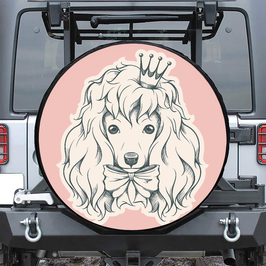 Princess Poodle Print Leather Spare Tire Cover