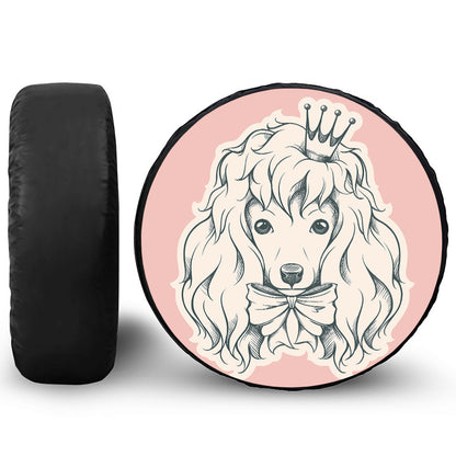 Princess Poodle Print Leather Spare Tire Cover