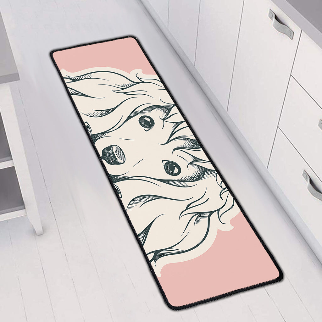 Princess Poodle Print Long Kitchen Mat