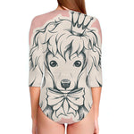 Princess Poodle Print Long Sleeve Swimsuit