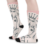 Princess Poodle Print Long Socks