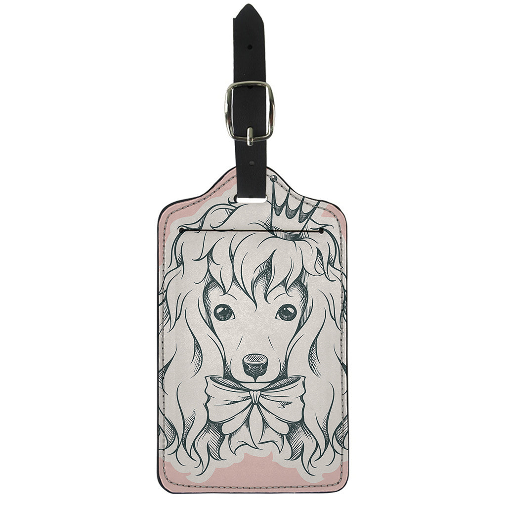Princess Poodle Print Luggage Tag