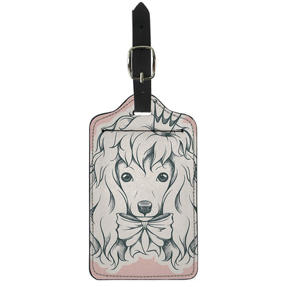Princess Poodle Print Luggage Tag