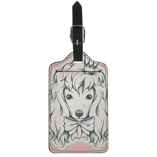 Princess Poodle Print Luggage Tag