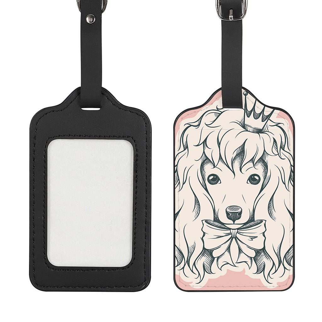 Princess Poodle Print Luggage Tag