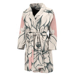 Princess Poodle Print Men's Bathrobe