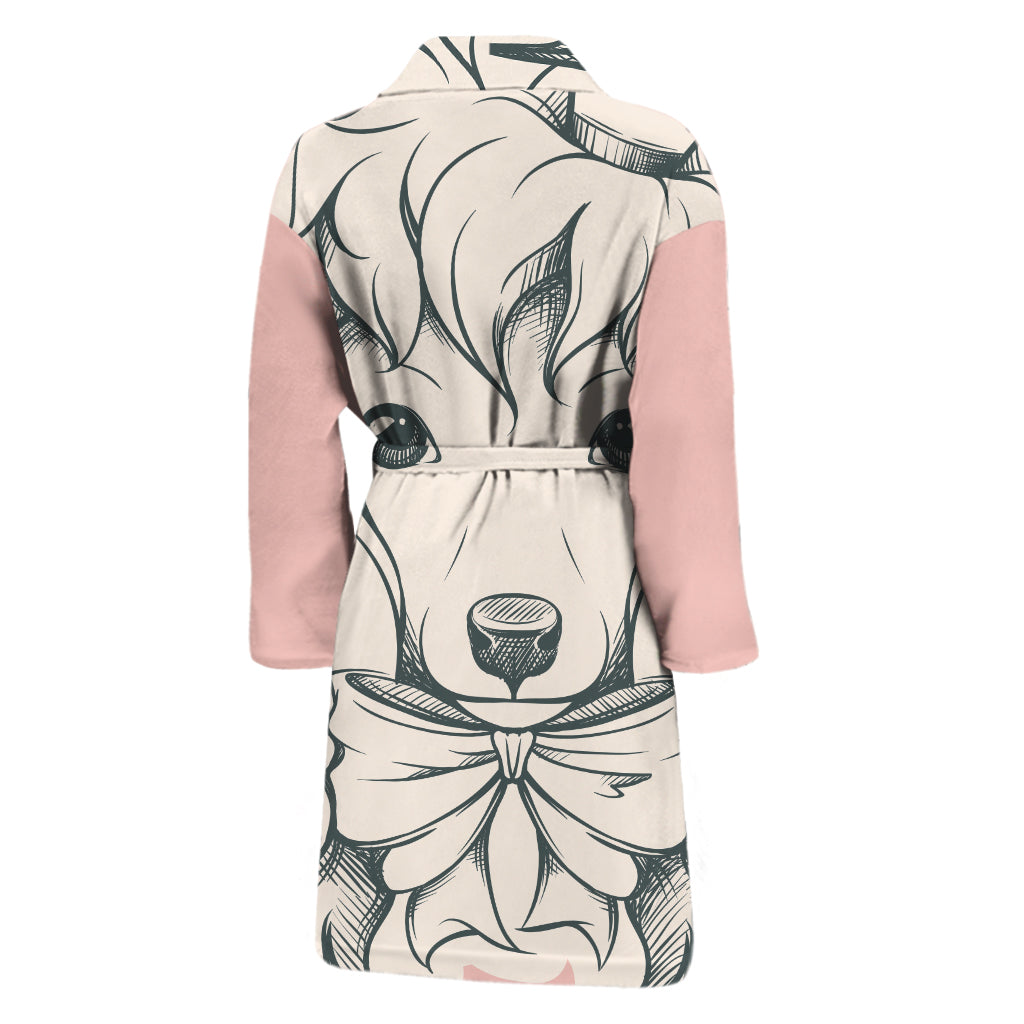Princess Poodle Print Men's Bathrobe