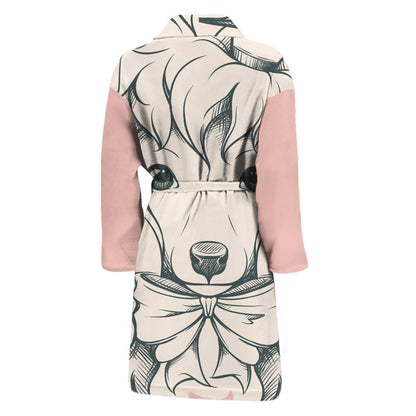 Princess Poodle Print Men's Bathrobe