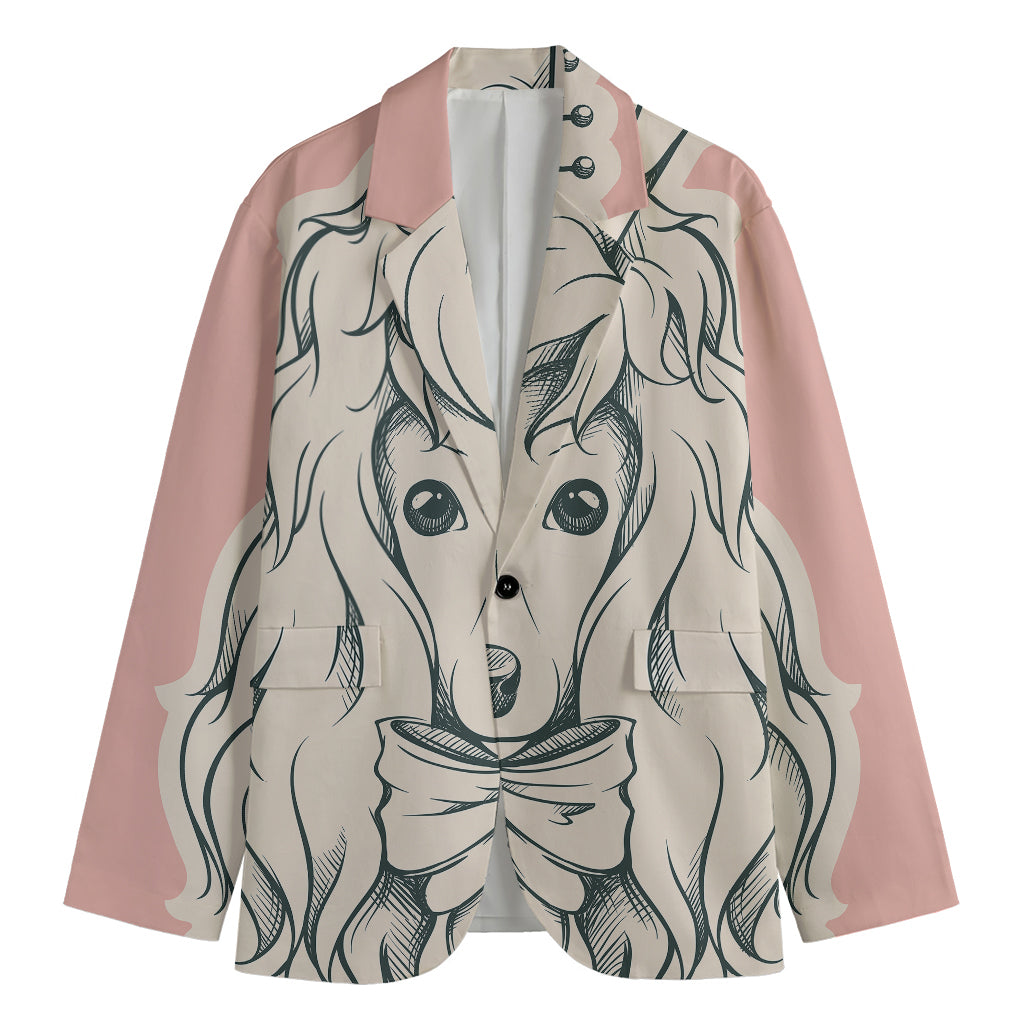 Princess Poodle Print Men's Cotton Blazer